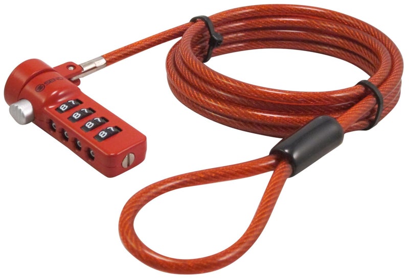 Sendt Red Notebook/Laptop Combination Lock Security Cable - Image 1